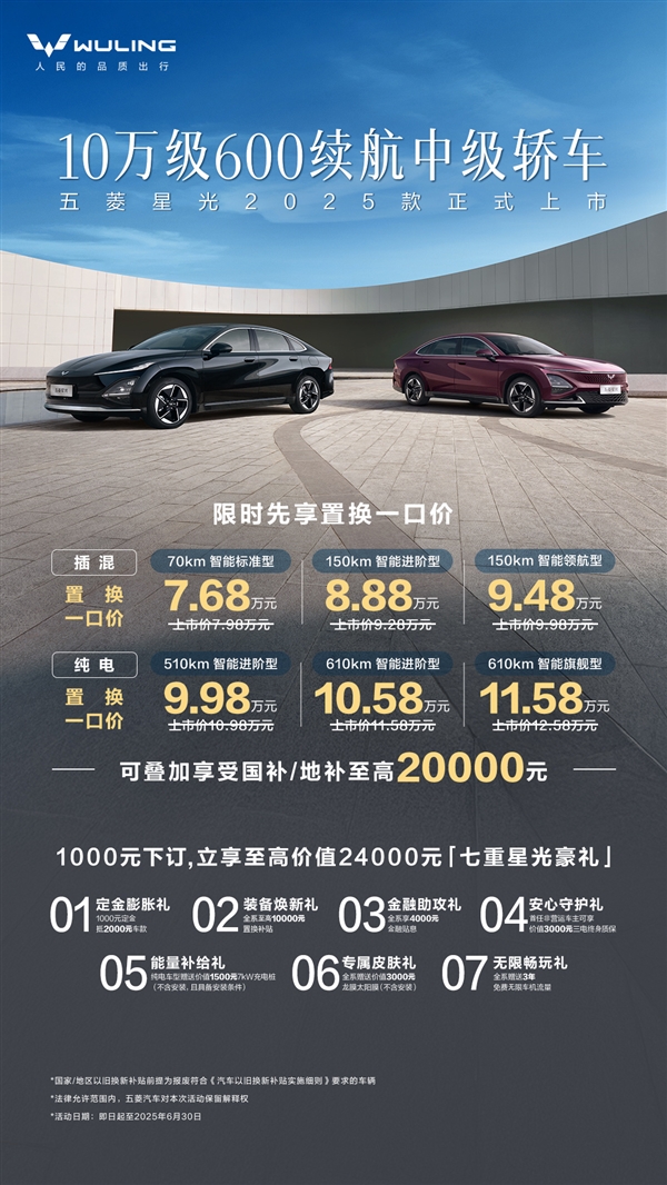 置换一口价7.68万起 新款五菱星光上市：升级力度大到没朋友